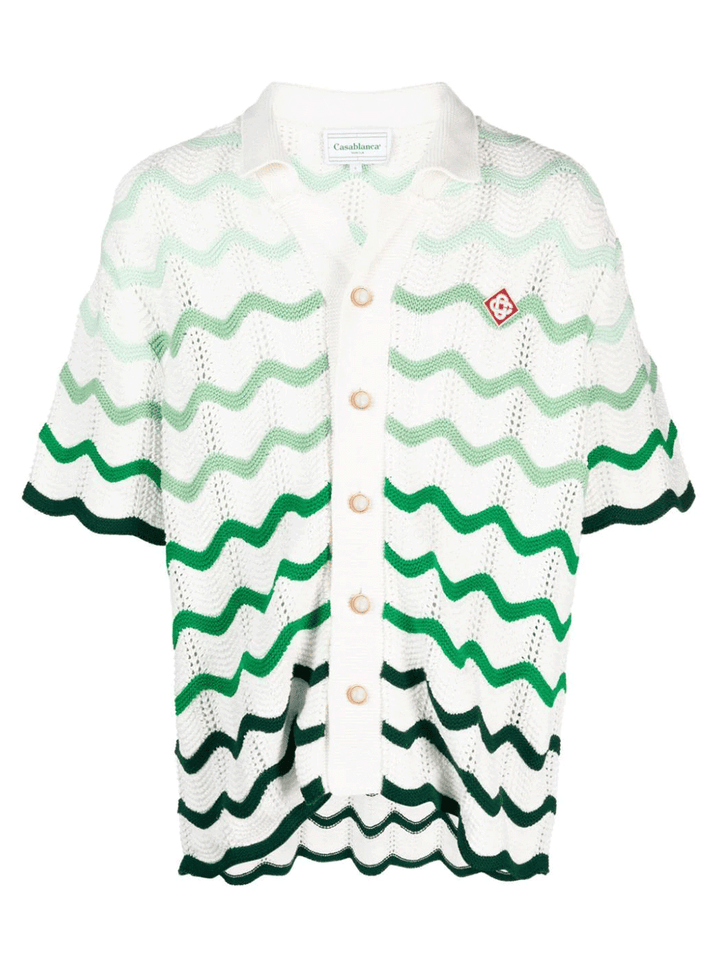 Casablanca-Gradient-Wave-Texture-Shirt-Green-1