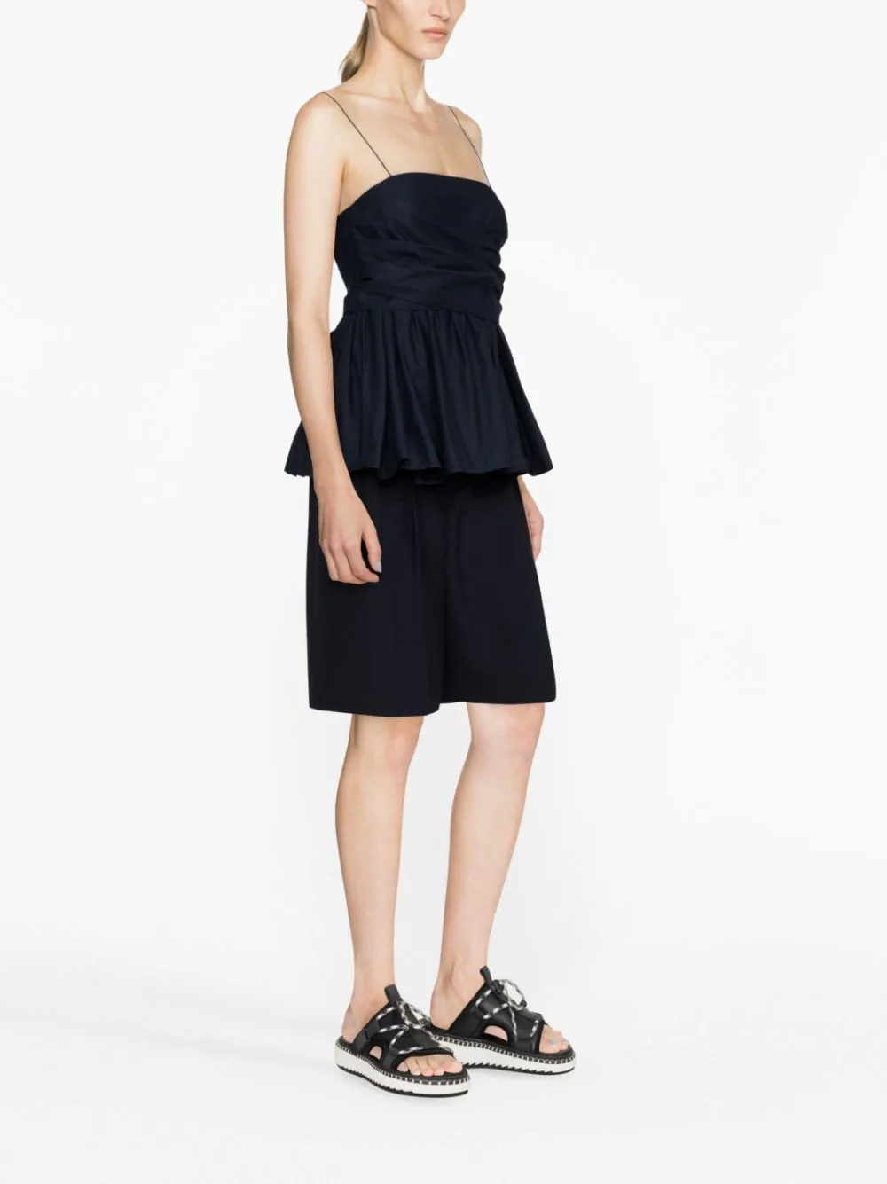 Cecilie-Bahnsen-Bandeau-Top-Navy-2