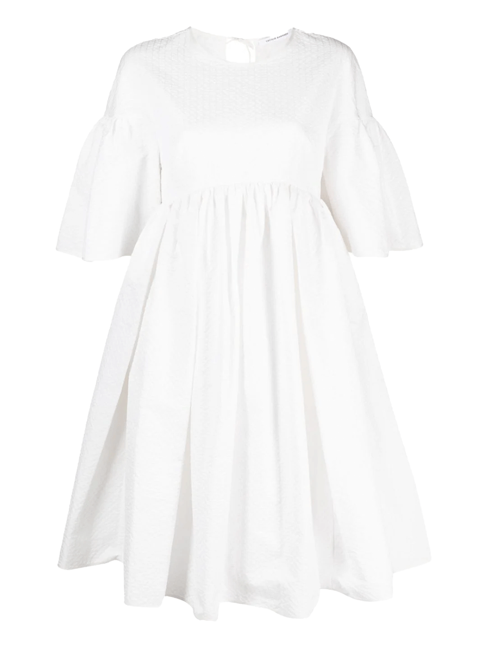 Cecilie-Bahnsen-Dress-With-Bell-Shape-Sleeve-Off-White-1