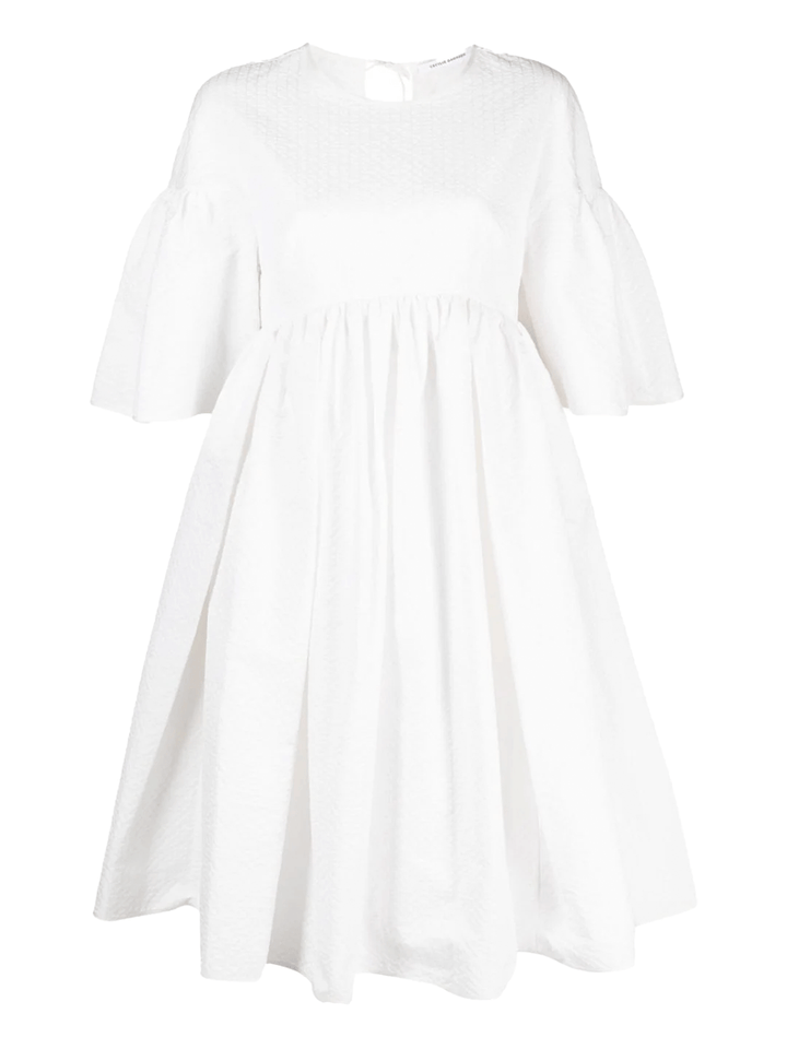 Cecilie-Bahnsen-Dress-With-Bell-Shape-Sleeve-Off-White-1