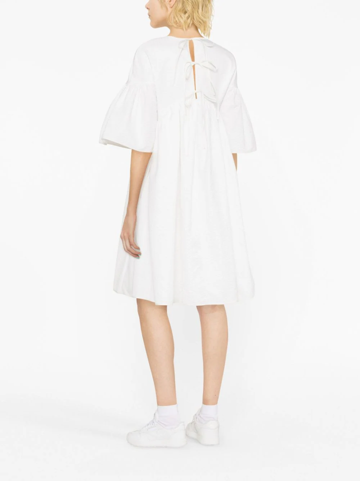 Cecilie-Bahnsen-Dress-With-Bell-Shape-Sleeve-Off-White-3