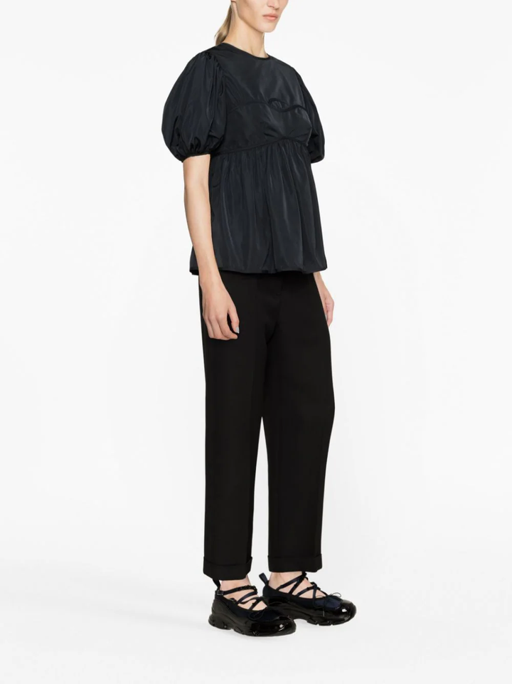 Cecilie Bahnsen Short Sleeve Peplum Top Black 4