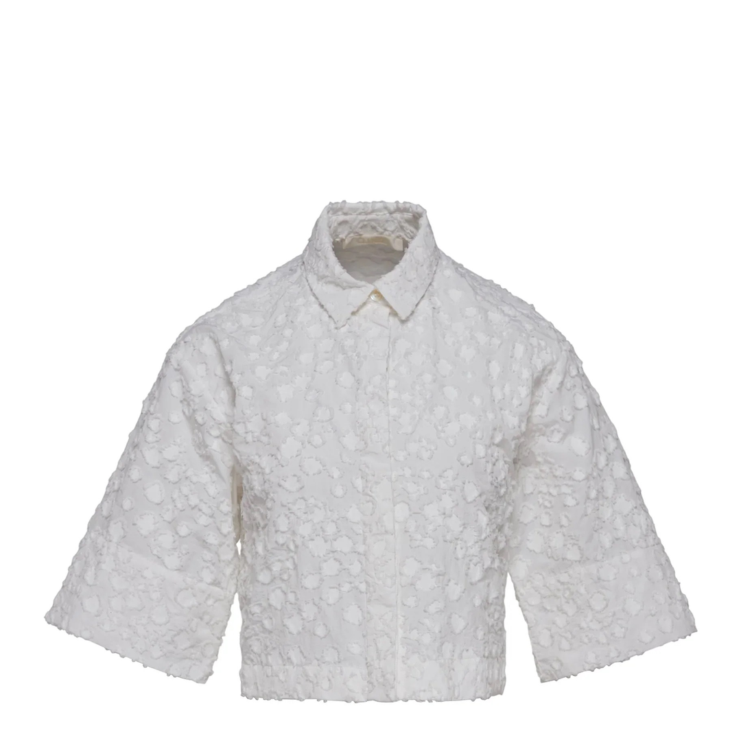 Cotton Nylon Cropped Shirt