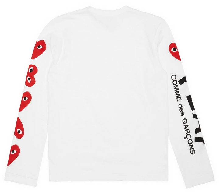 Comme Des Garcons Play 5 Hearts On Sleeve Tee Men White 2