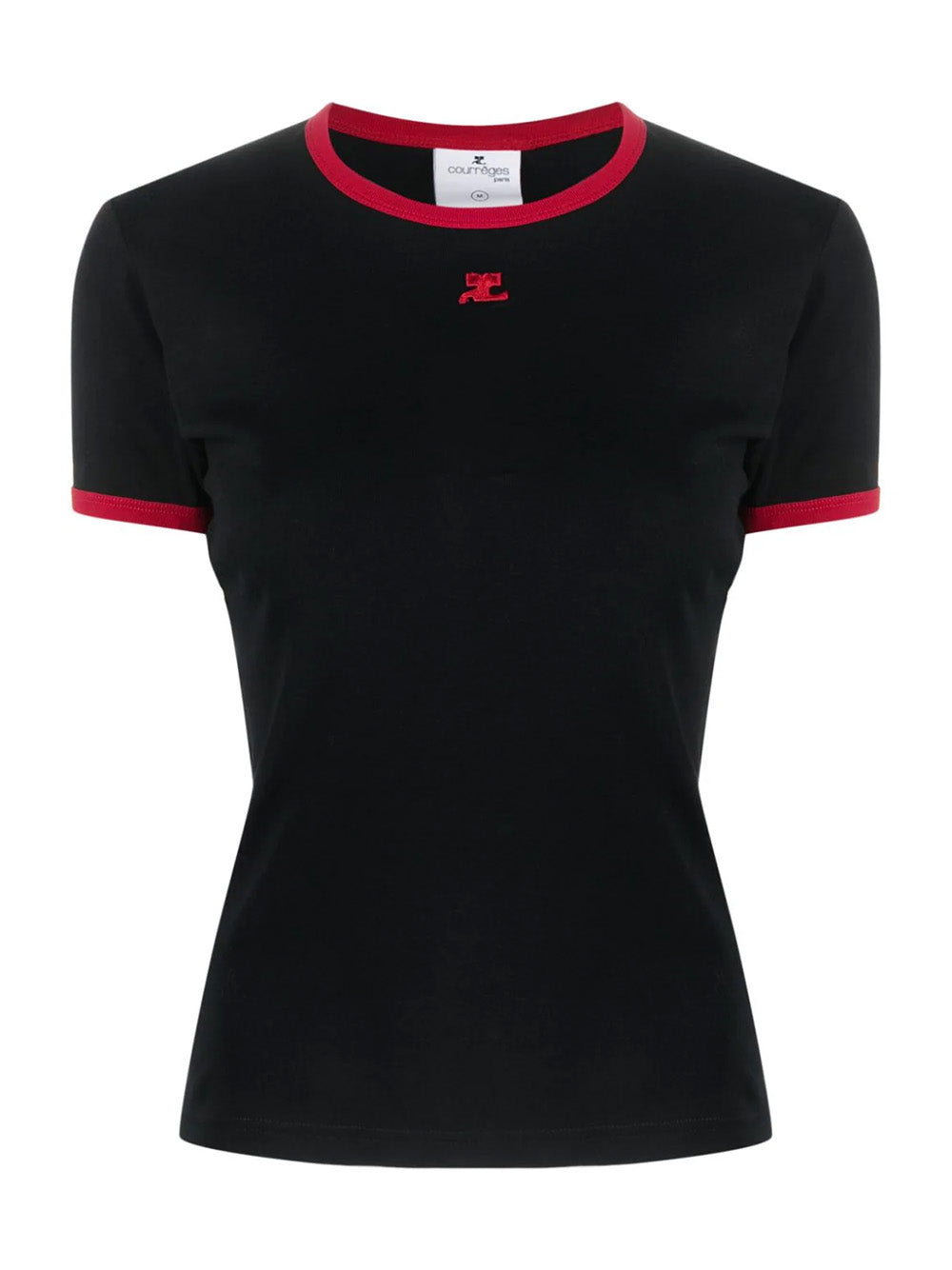     Courreges-Contrast-T-Shirt-Black-1