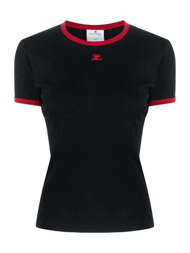     Courreges-Contrast-T-Shirt-Black-1