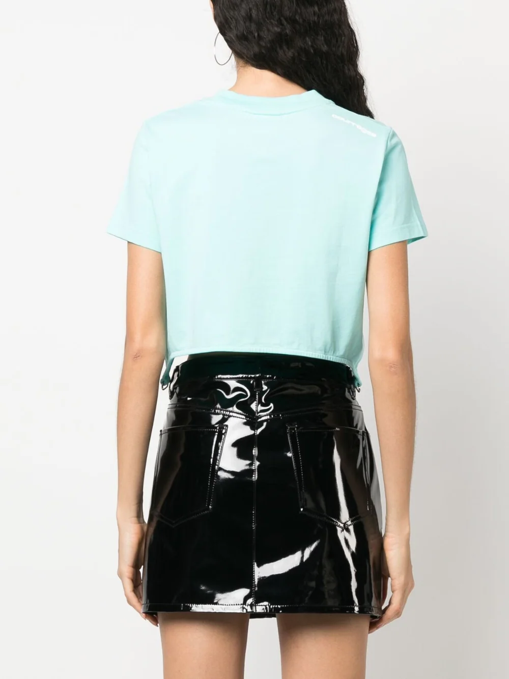 Courreges-Cotton-Shell-Print-Crop-Top-Green-2