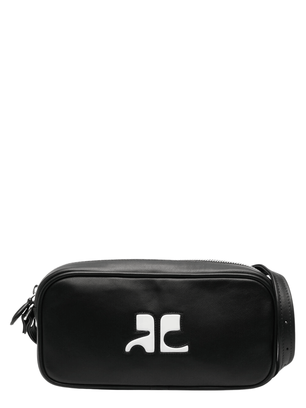 Courreges-Leather-Camera-Baguette-Bag-Black-1