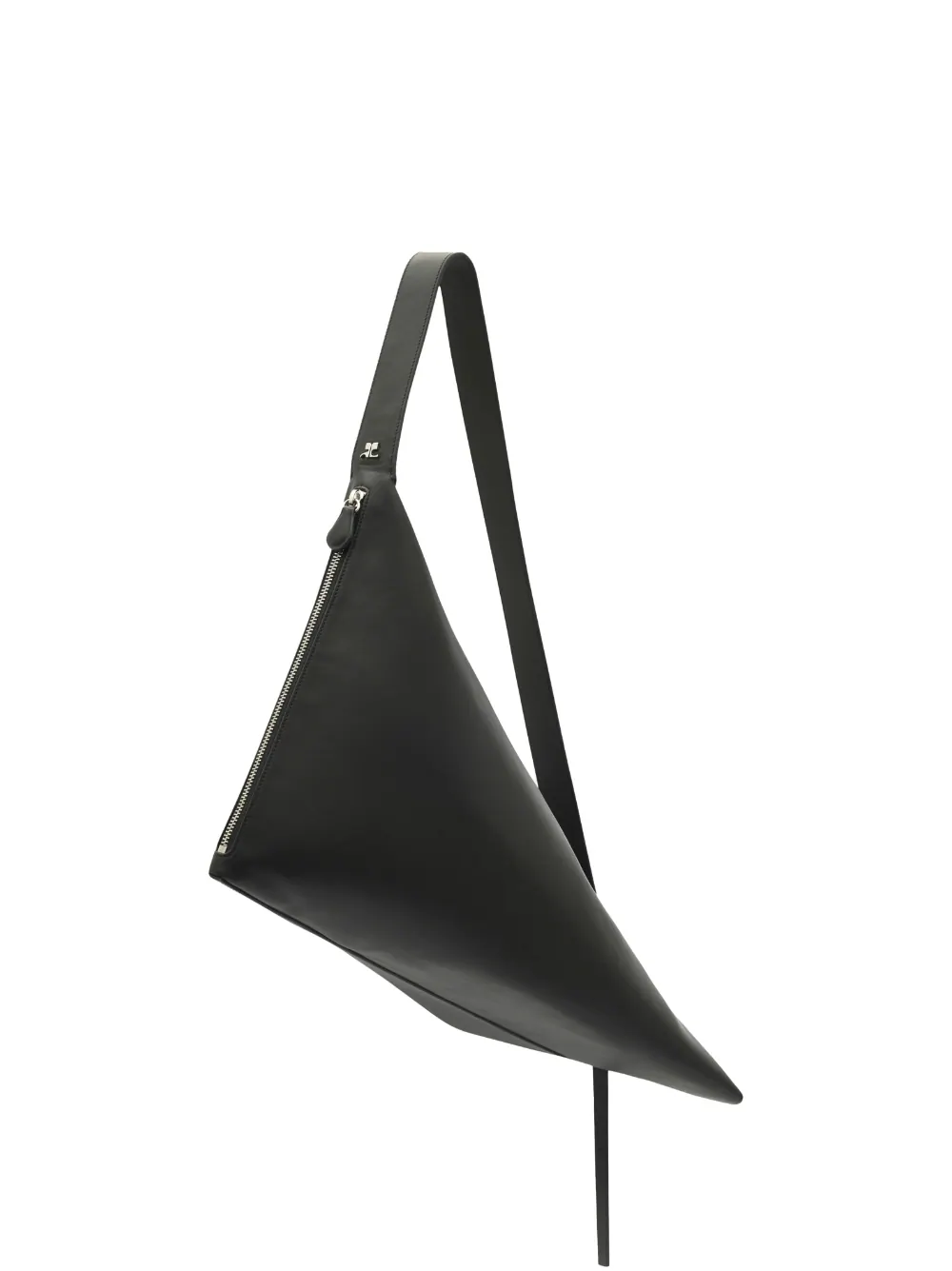 Courreges-Leather-Medium-Shark-Bag-Black-2