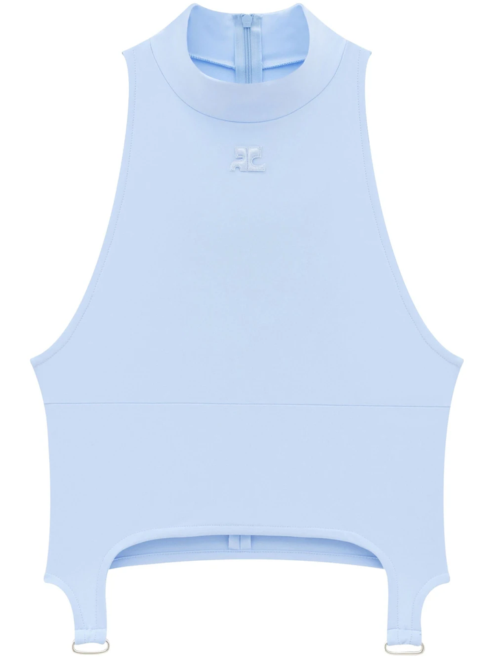 Courreges-Tech-Jersey-Suspenders-Tank-Top-Blue-1