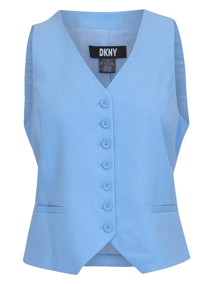 DKNY-7-Button-Linen-Vest-Blue-1