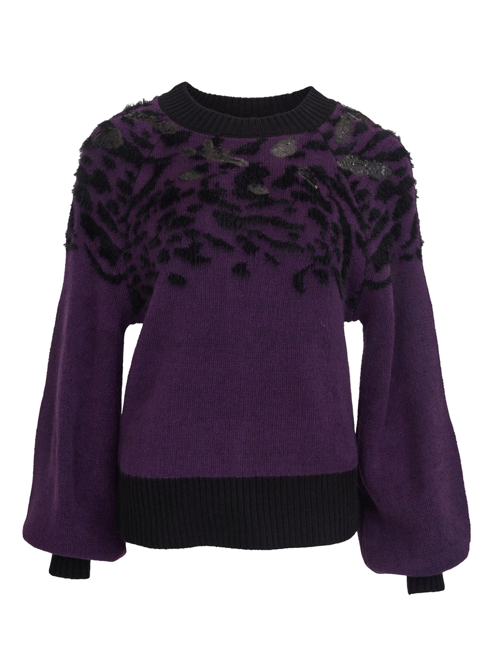 DKNY-Cashmere-Like-Acrylic-Fur-Yarn-Sweater-Black-1