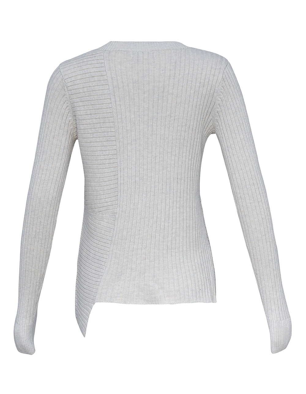 DKNY-Cotton-Modal-Silk-Mixed-Rib-Sweater-Beige-2