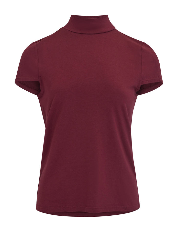     DKNY-Cotton-Modal-Spandex-Cap-Sleeve-Knit-Top-Burgundy-1