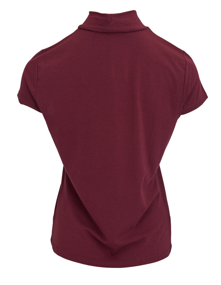 DKNY Cotton Modal Spandex Cap Sleeve Knit Top Burgundy 2