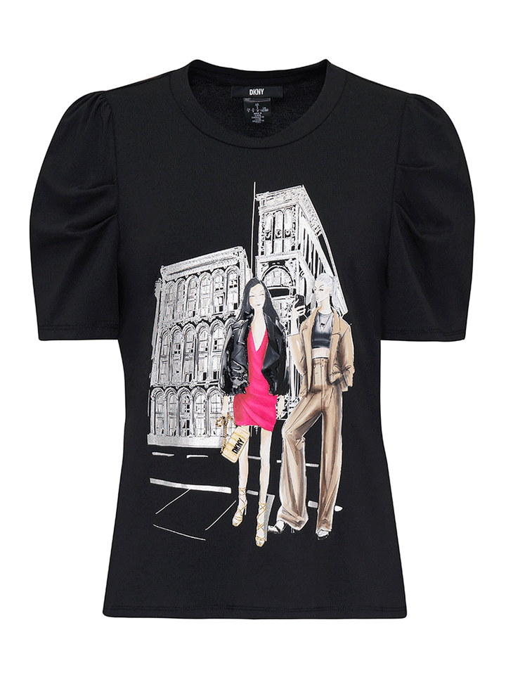 DKNY-Cotton-Modal-Spandex-Tee-Black-1