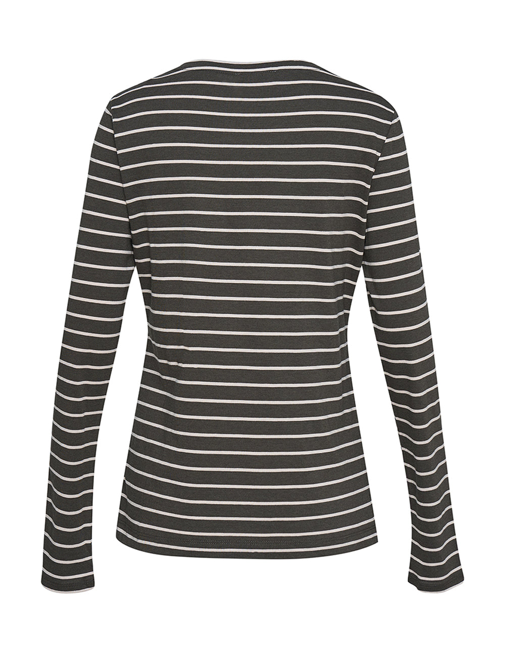 DKNY-Cotton-Rayon-Stripe-Top-Dark-Olive-2