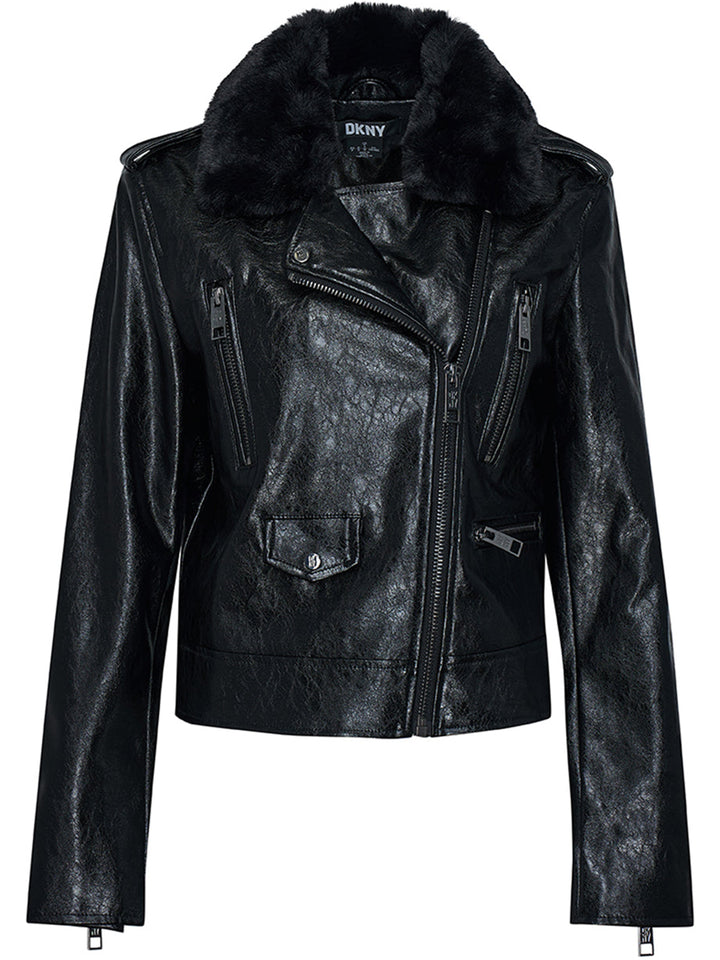 DKNY-Crackle-Fur-Nylon-Leather-Black-1