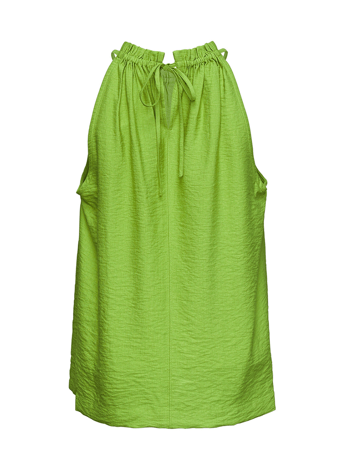 DKNY-Crinkle-Dressing-Crewneck-Top-Lime-Green-2