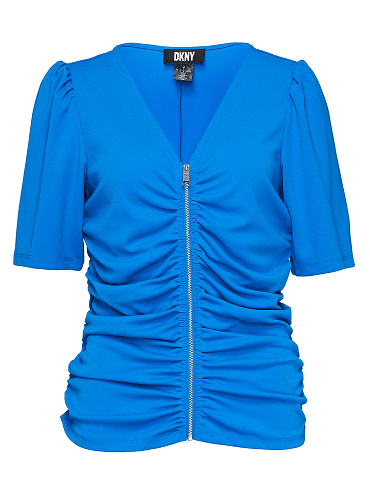 DKNY-Crisp-Knit-Zip-Front-V-Neck-Top-Blue_1