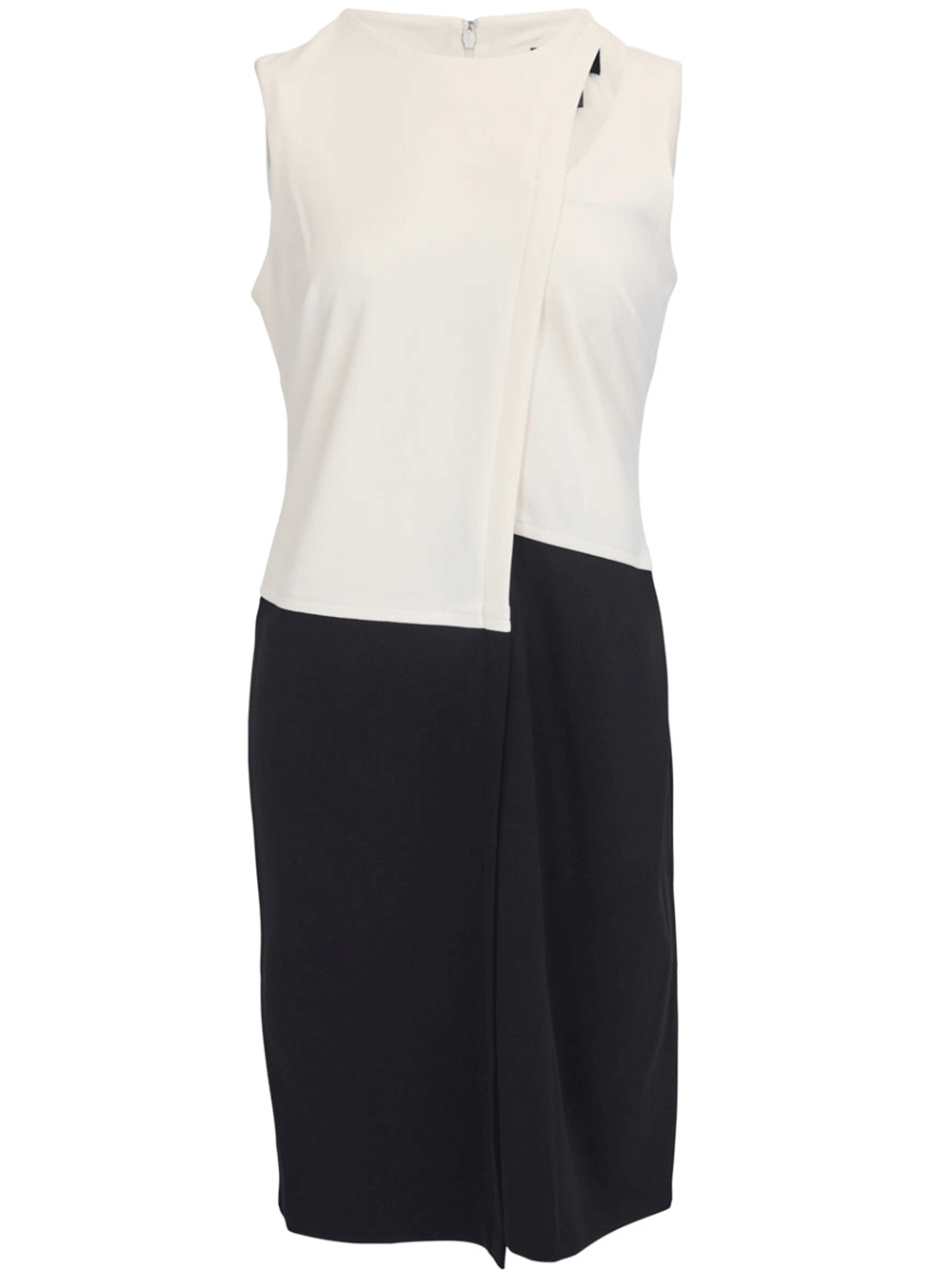 DKNY Dress Asymmetrical Color Block Dress White 1