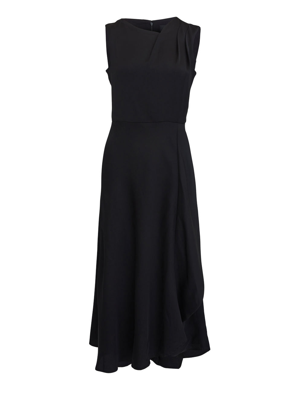        DKNY-Dress-Drapey-Crepe-Sleeveless-Dress-Black-1