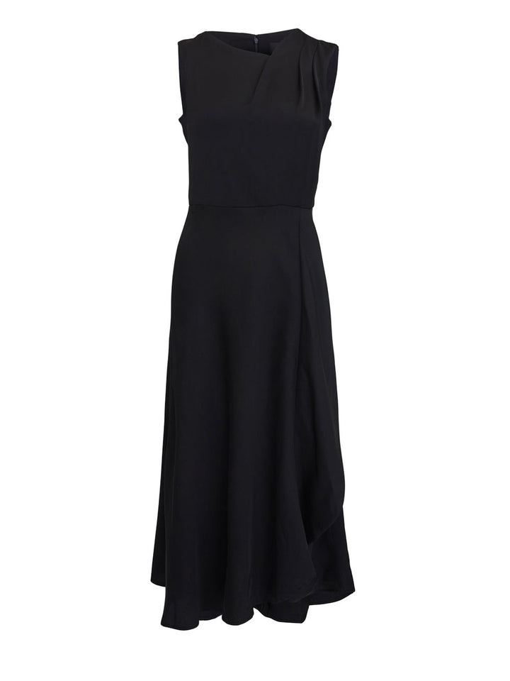        DKNY-Dress-Drapey-Crepe-Sleeveless-Dress-Black-1