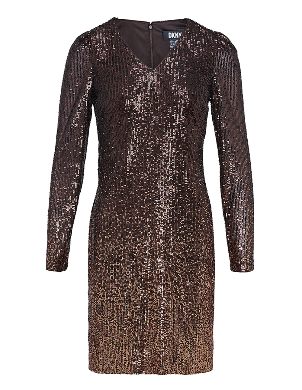 DKNY-Dress-Ombre-Sequins-V-Neck-Dress-Bronze-1