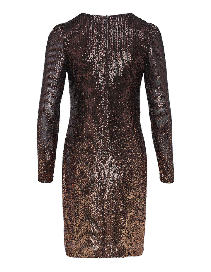 DKNY-Dress-Ombre-Sequins-V-Neck-Dress-Bronze-2