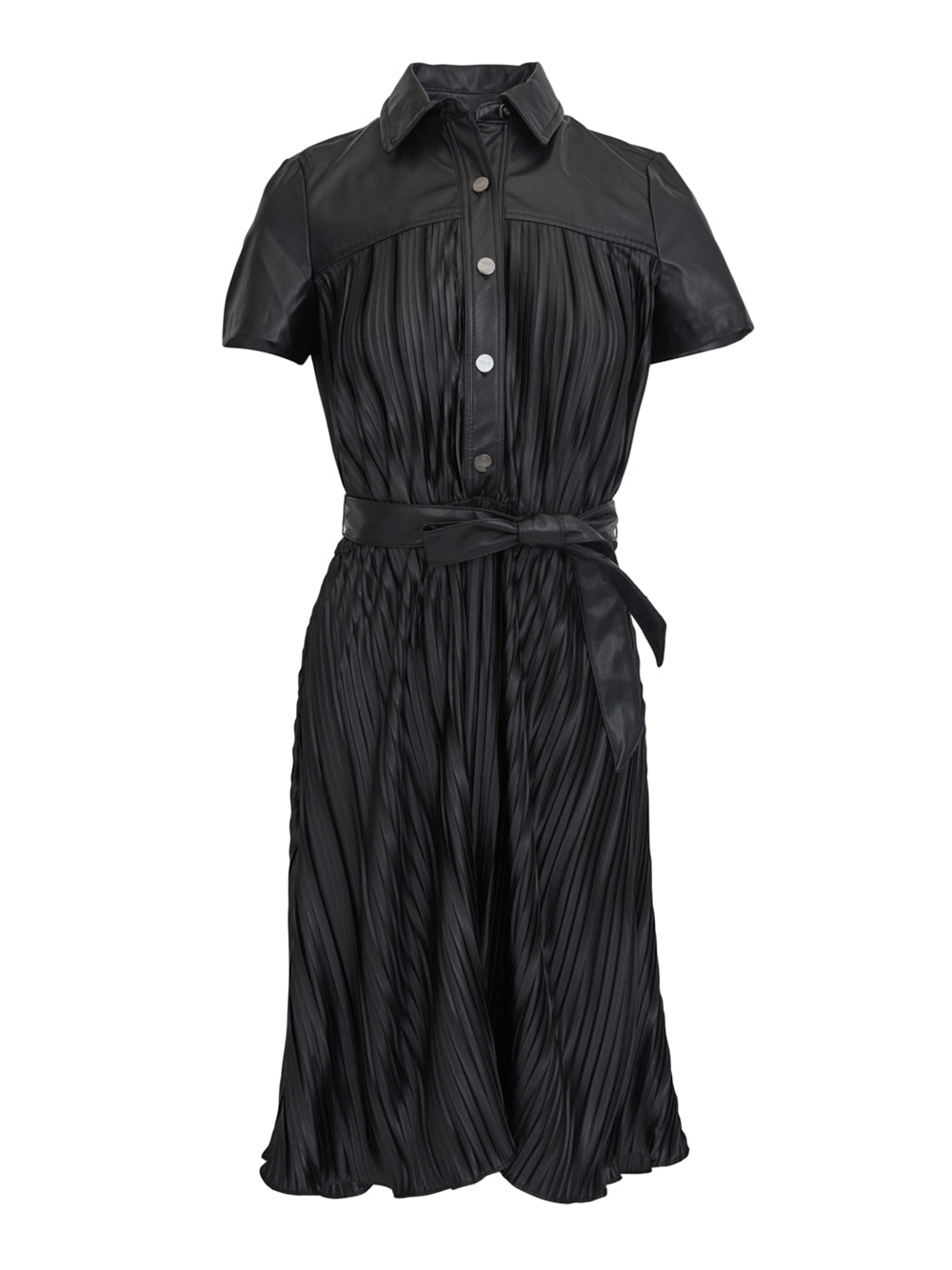 DKNY-Dress-Pleated-Soft-Leather-Sleeve-Jumpsuit-Black-1