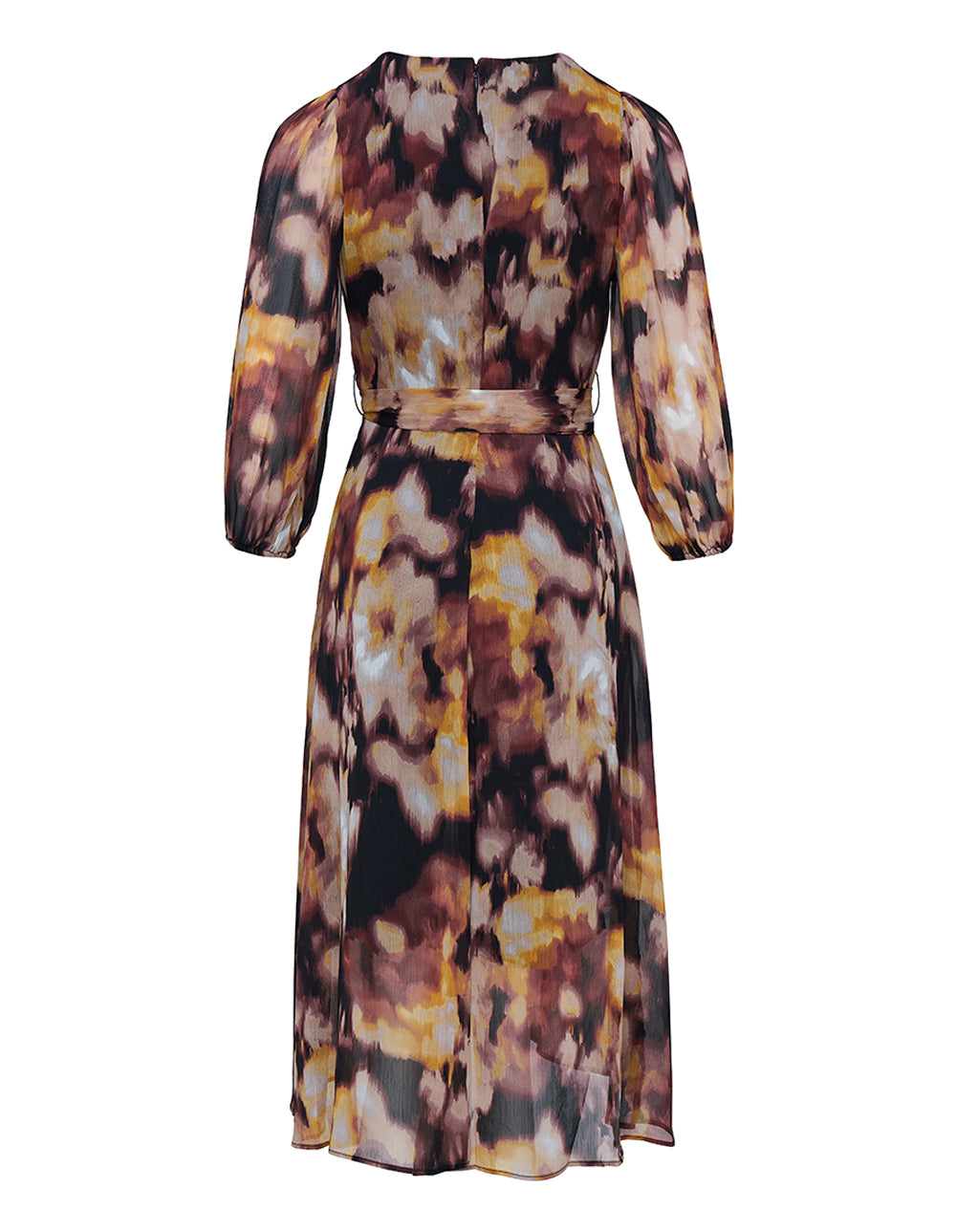 DKNY-Dress-Printed-Crinkle-Chiffon-Balloon-Dress-Brown-2