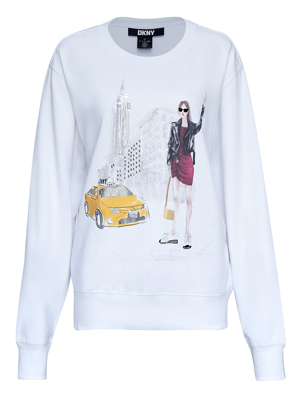 DKNY French Terry Sweatshirt White 1