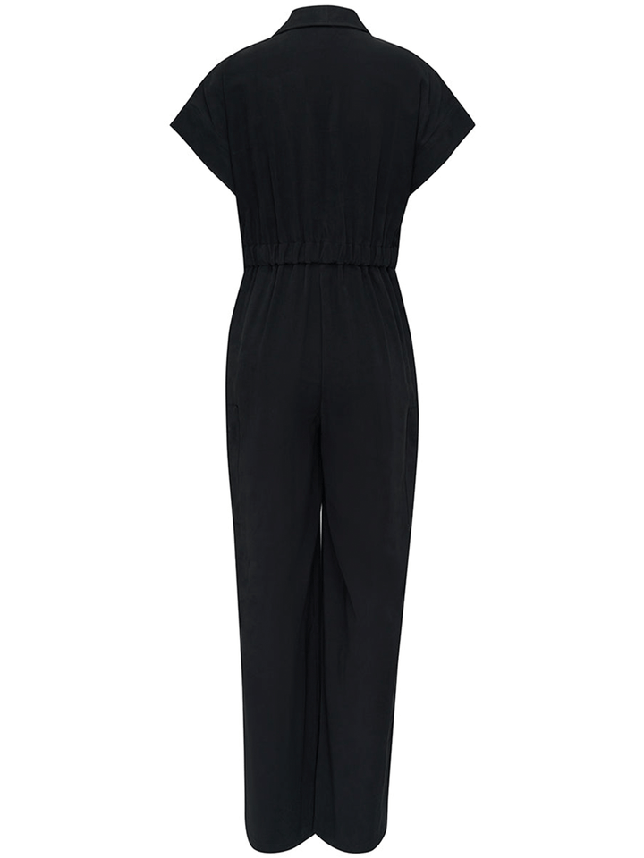 DKNY-Frosted-Twill-Zip-Front-Jumpsuit-Black-2