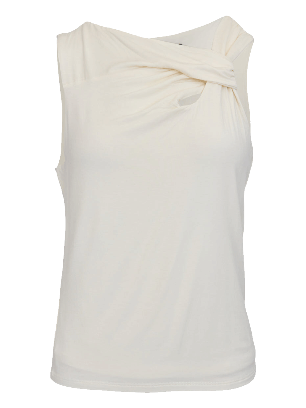 DKNY Gathered Knit Tank Beige 1