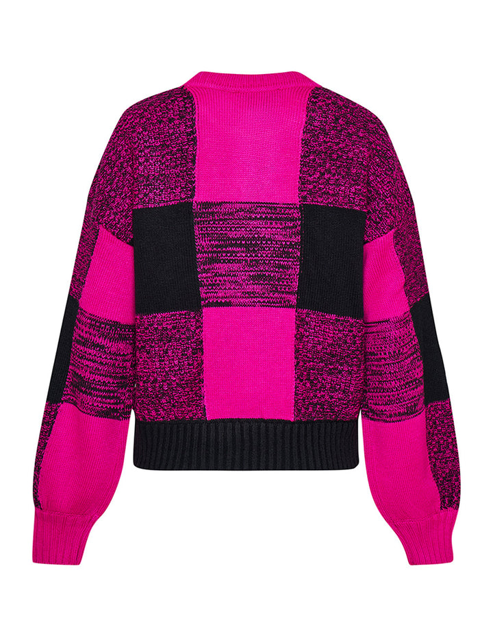 DKNY-Jeans-Cashmere-Like-Acrylic-Box-Plaid-Sweater-Fushia-2