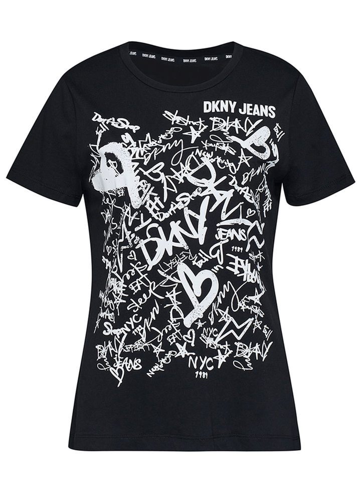 DKNY-Jeans-Cotton-Modal-Basic-Graphic-Tee-Black-1