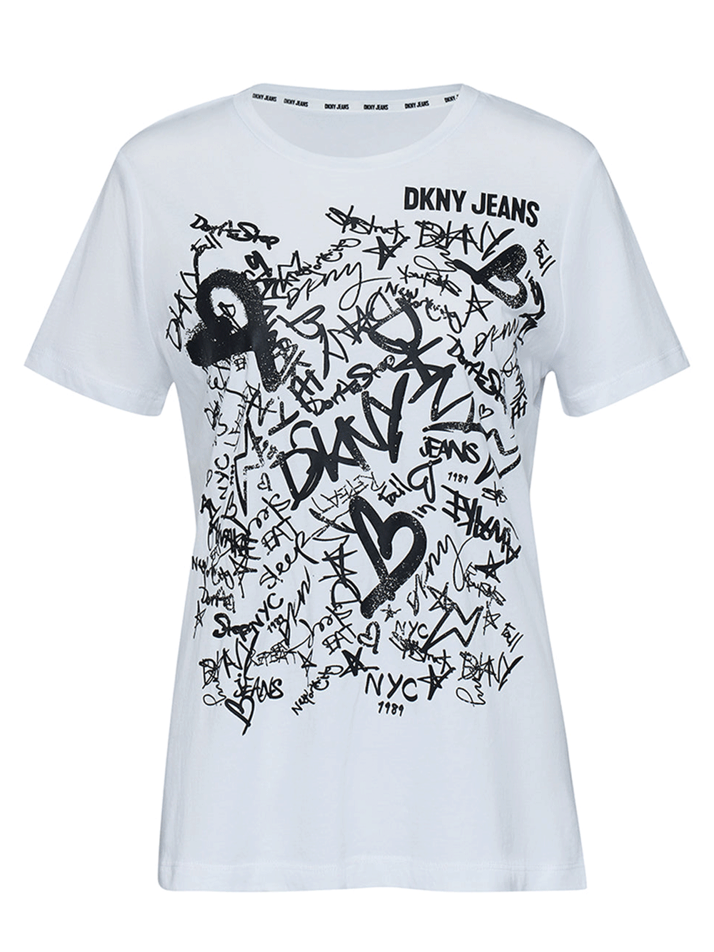 DKNY-Jeans-Cotton-Modal-Basic-Graphic-Tee-White-1