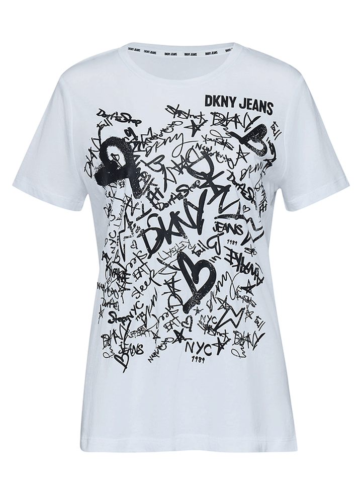 DKNY-Jeans-Cotton-Modal-Basic-Graphic-Tee-White-1