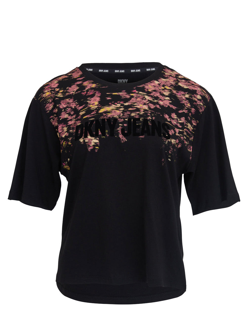    DKNY-Jeans-Cotton-Modal-Jersey-Printed-Tee-Black-1
