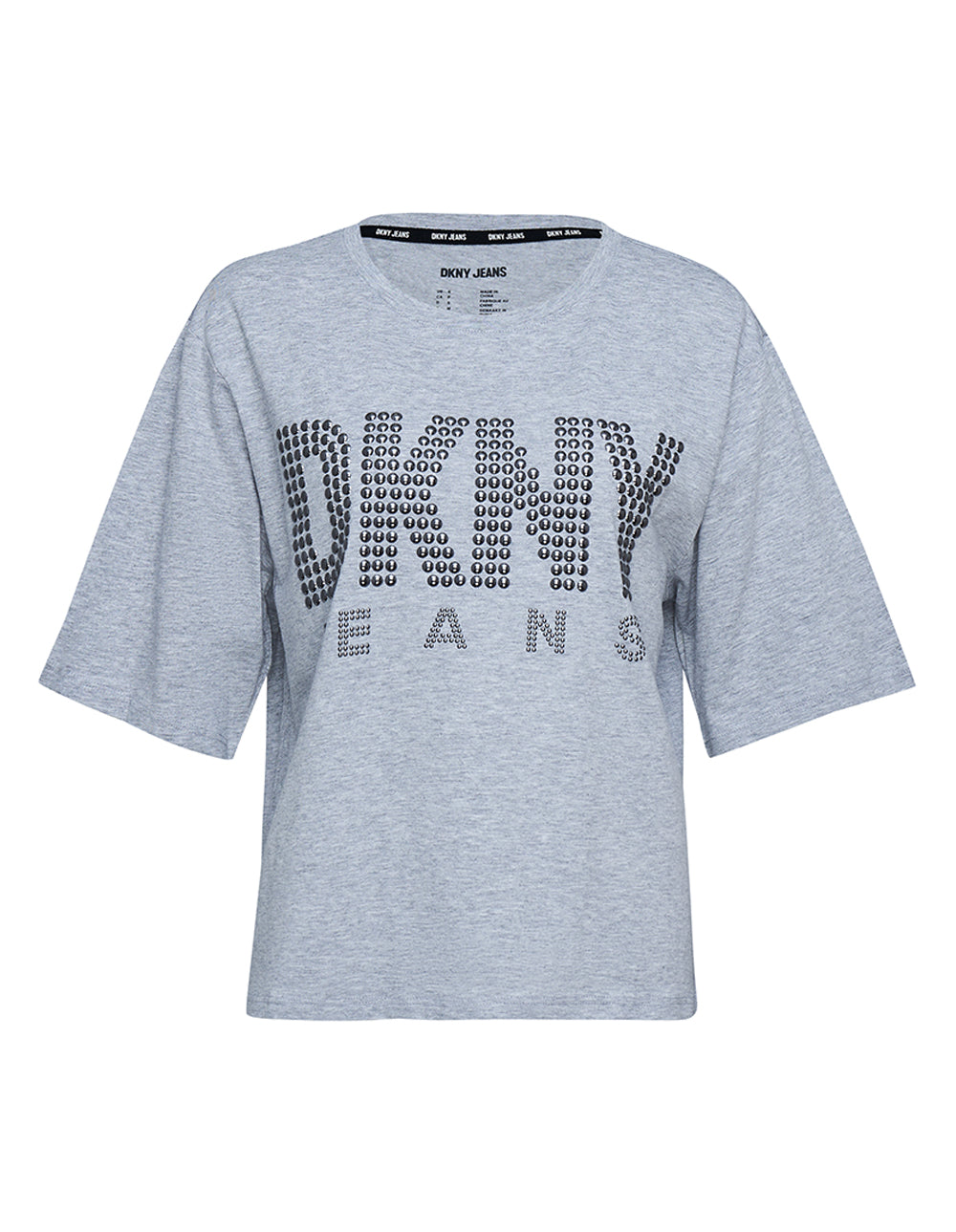 DKNY-Jeans-Cotton-Modal-Studded-Logo-Tee-Grey-1