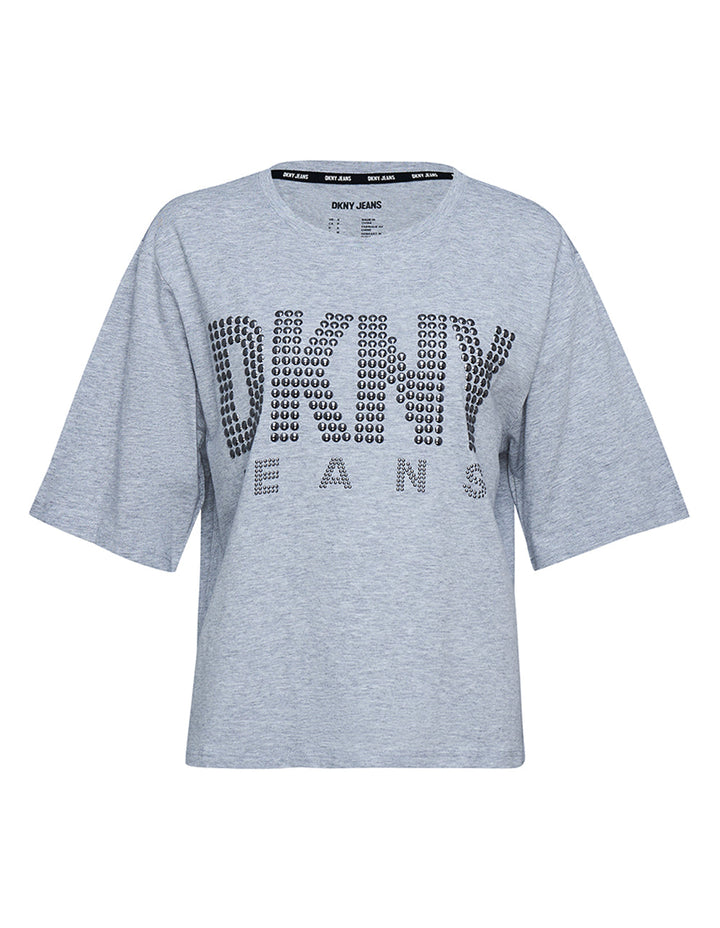 DKNY-Jeans-Cotton-Modal-Studded-Logo-Tee-Grey-1