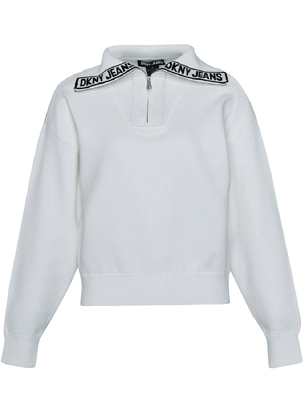 DKNY-Jeans-Cotton-Nylon-Funnel-Neck-Sweater-Ivory-1