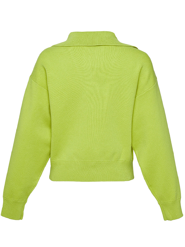 DKNY-Jeans-Cotton-Nylon-Funnel-Neck-Sweater-Lime-Green-2