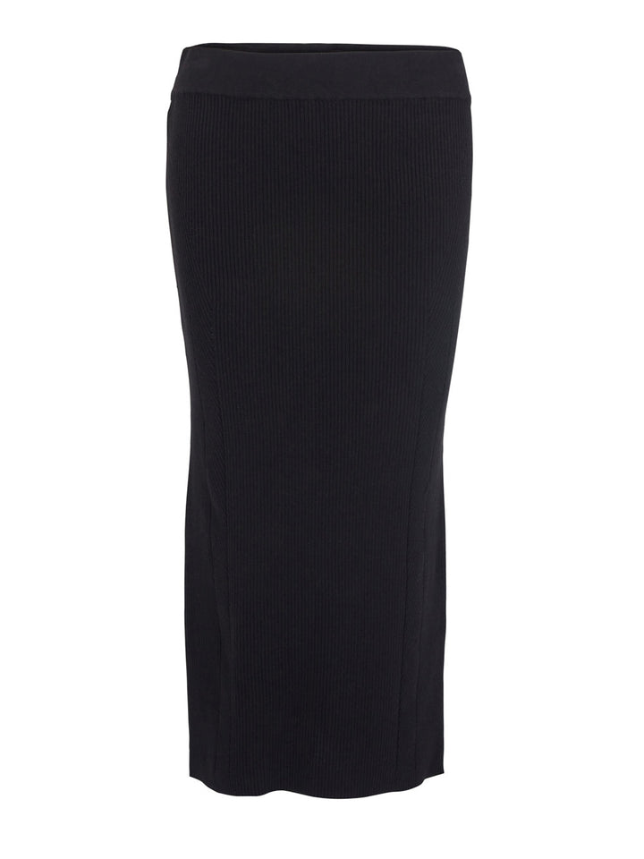        DKNY-Jeans-Cotton-Nylon-Knit-Midi-Skirt-Black-1