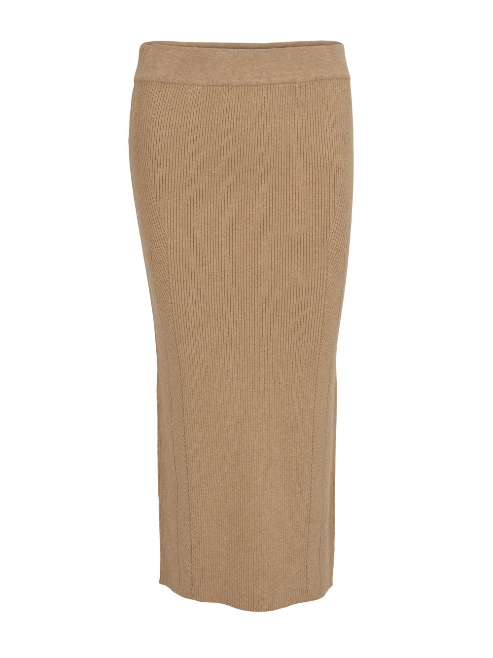        DKNY-Jeans-Cotton-Nylon-Knit-Midi-Skirt-Brown-1