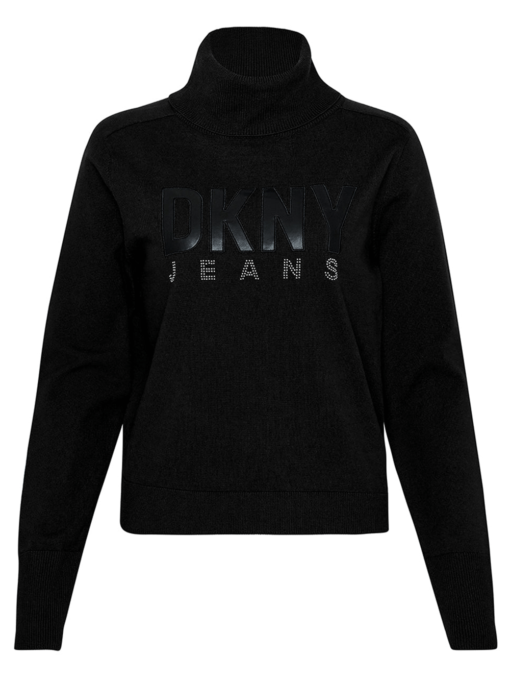 DKNY-Jeans-Cotton-Nylon-Logo-Sweater-Black-1