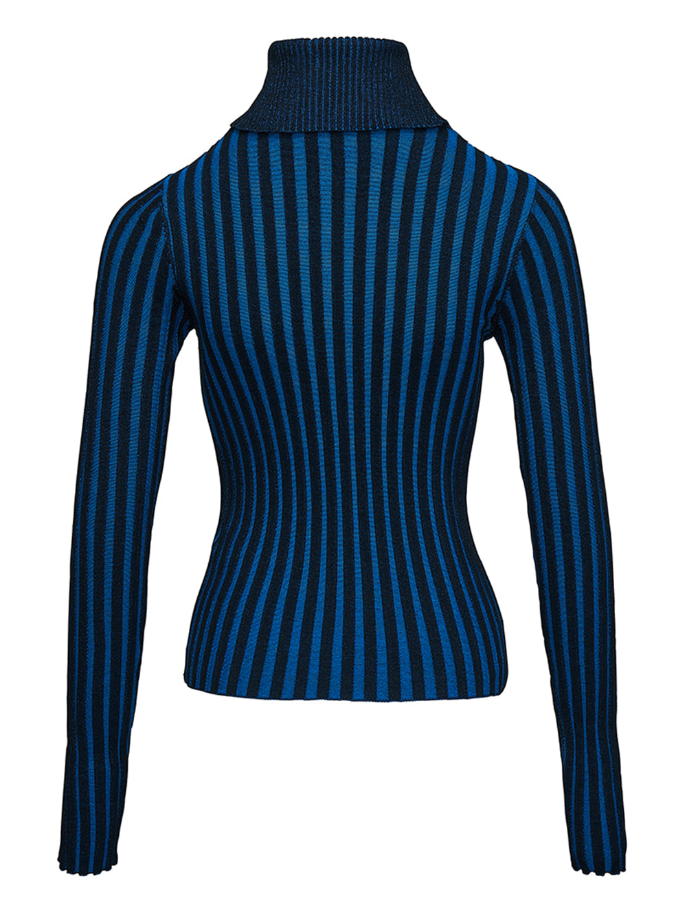 DKNY-Jeans-Cotton-Nylon-Rib-Long-Sleeve-Sweater-Blue-2