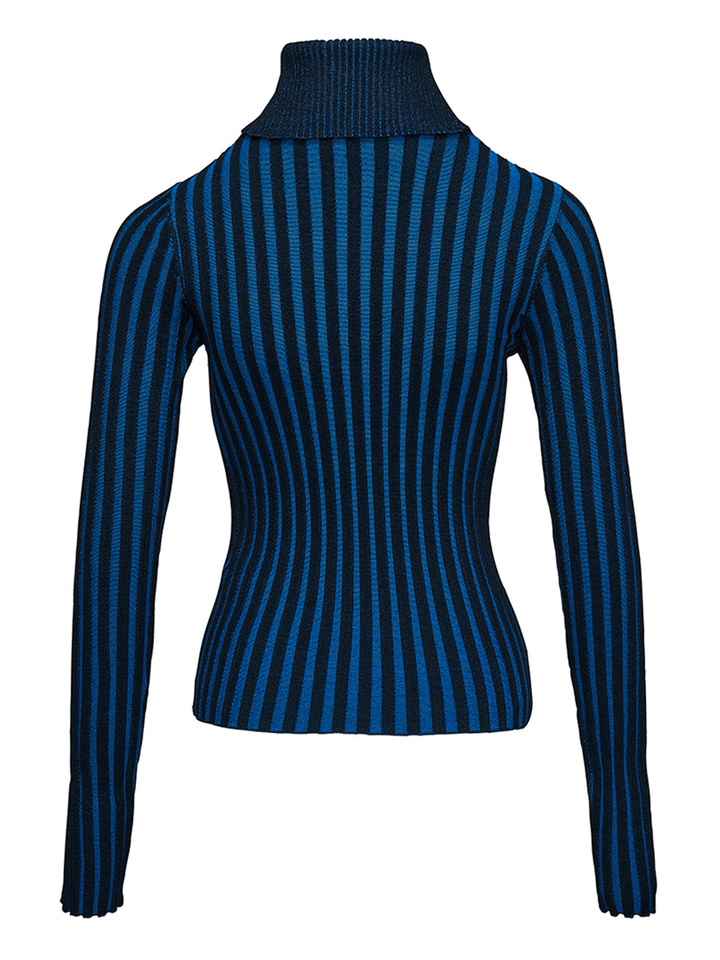 DKNY-Jeans-Cotton-Nylon-Rib-Long-Sleeve-Sweater-Blue-2