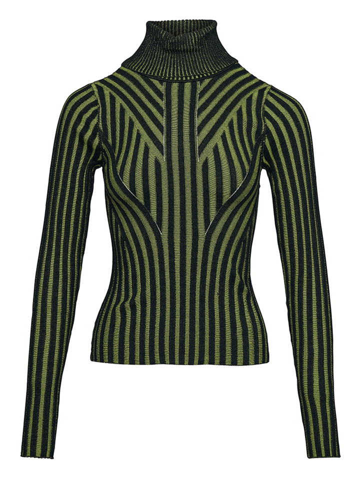 DKNY-Jeans-Cotton-Nylon-Rib-Long-Sleeve-Sweater-Bright-Green-1