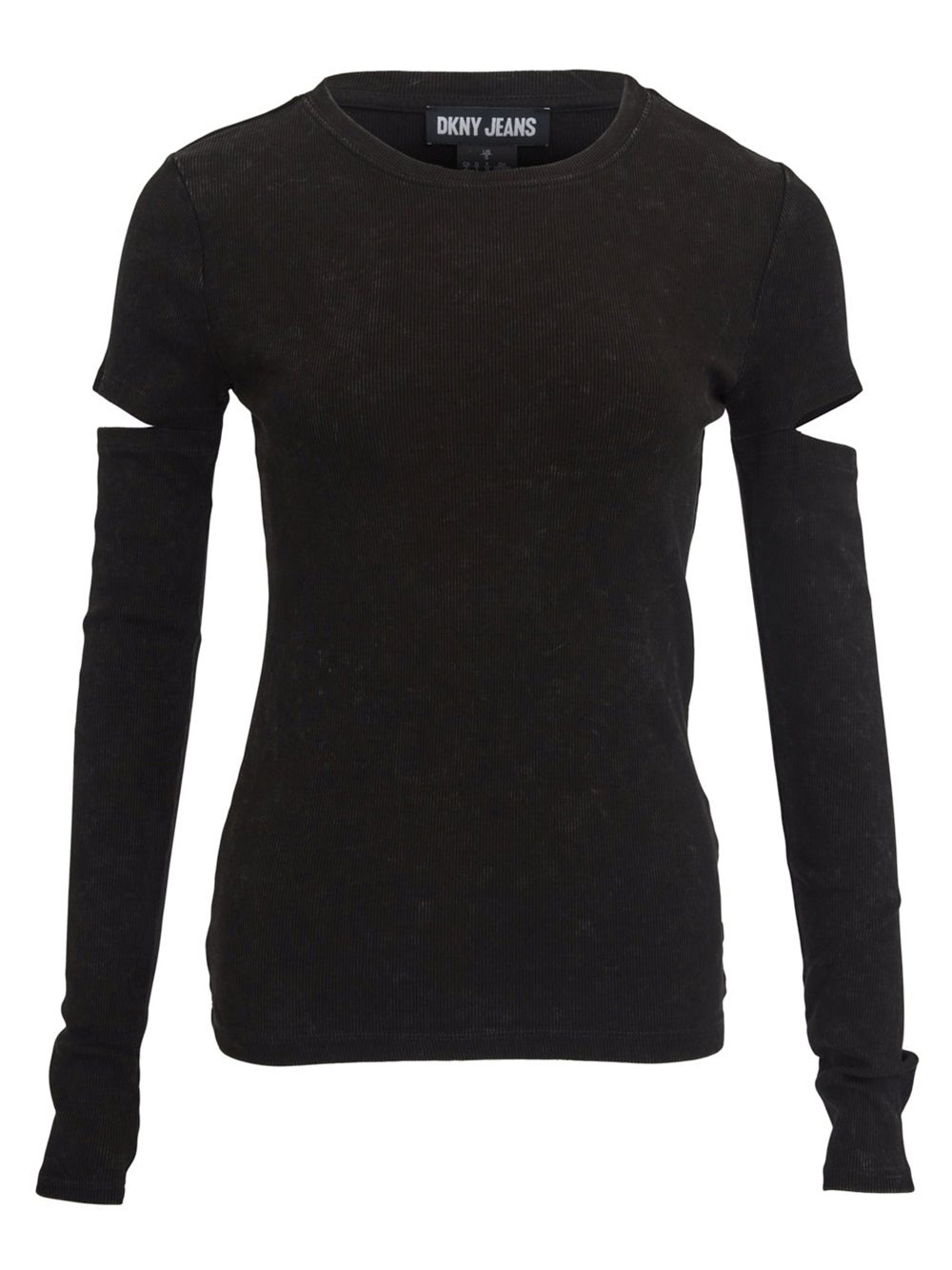 DKNY-Jeans-Cut-Out-Knit-Top-Black-1